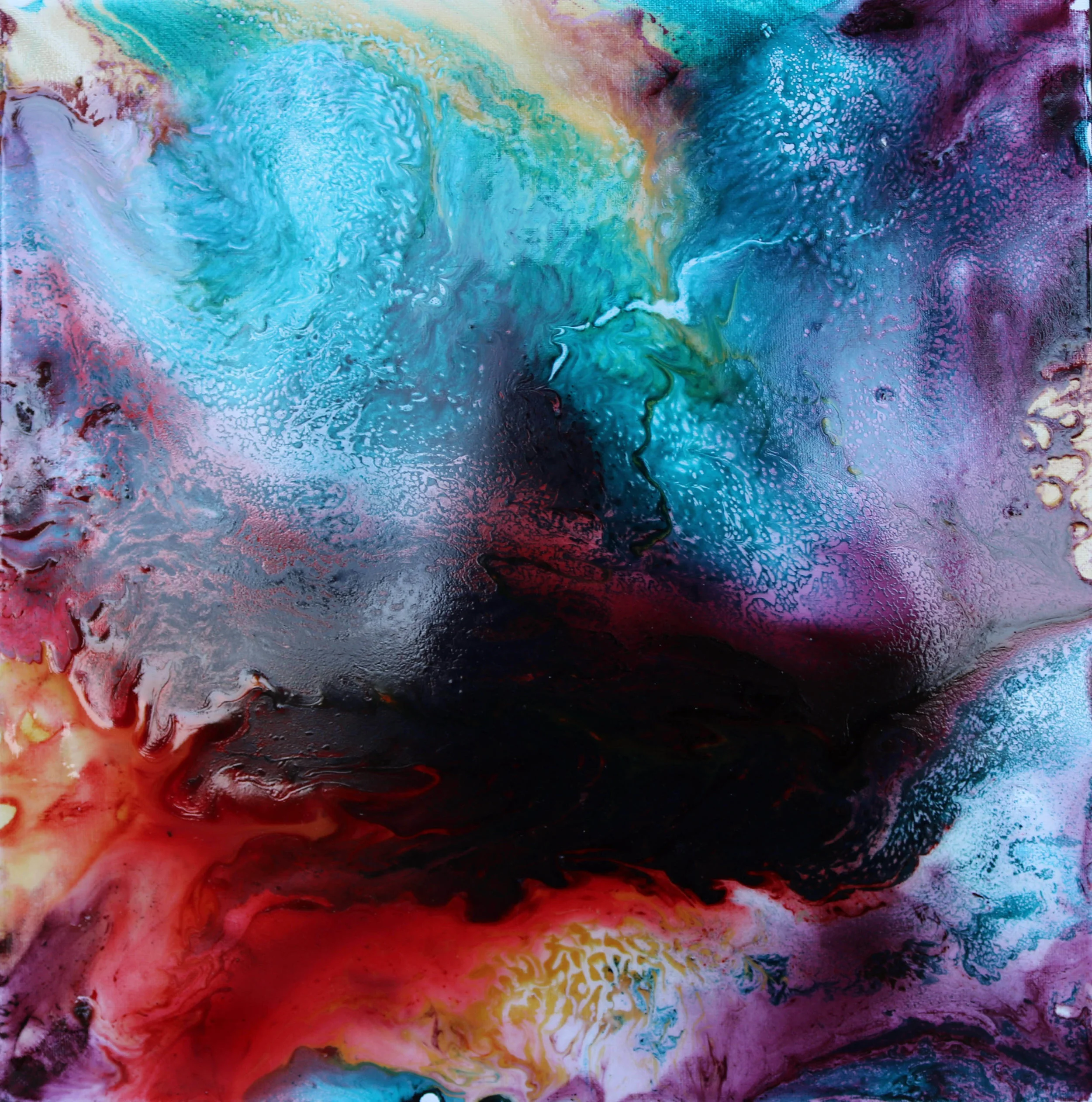  Resin &amp; ink, 40 x 40 cm, 2016.&nbsp; SOLD 