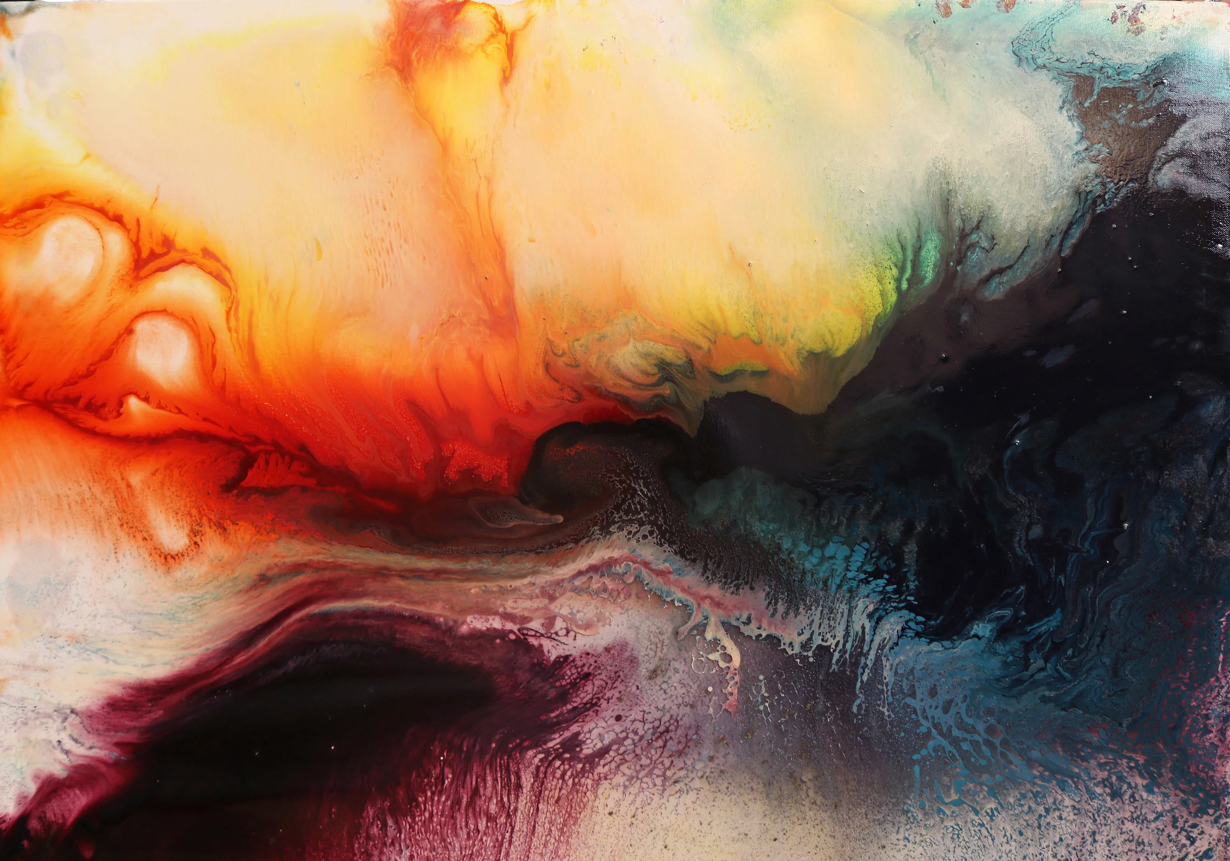  Resin &amp; Ink, 100 x 70 cm, 2017. 