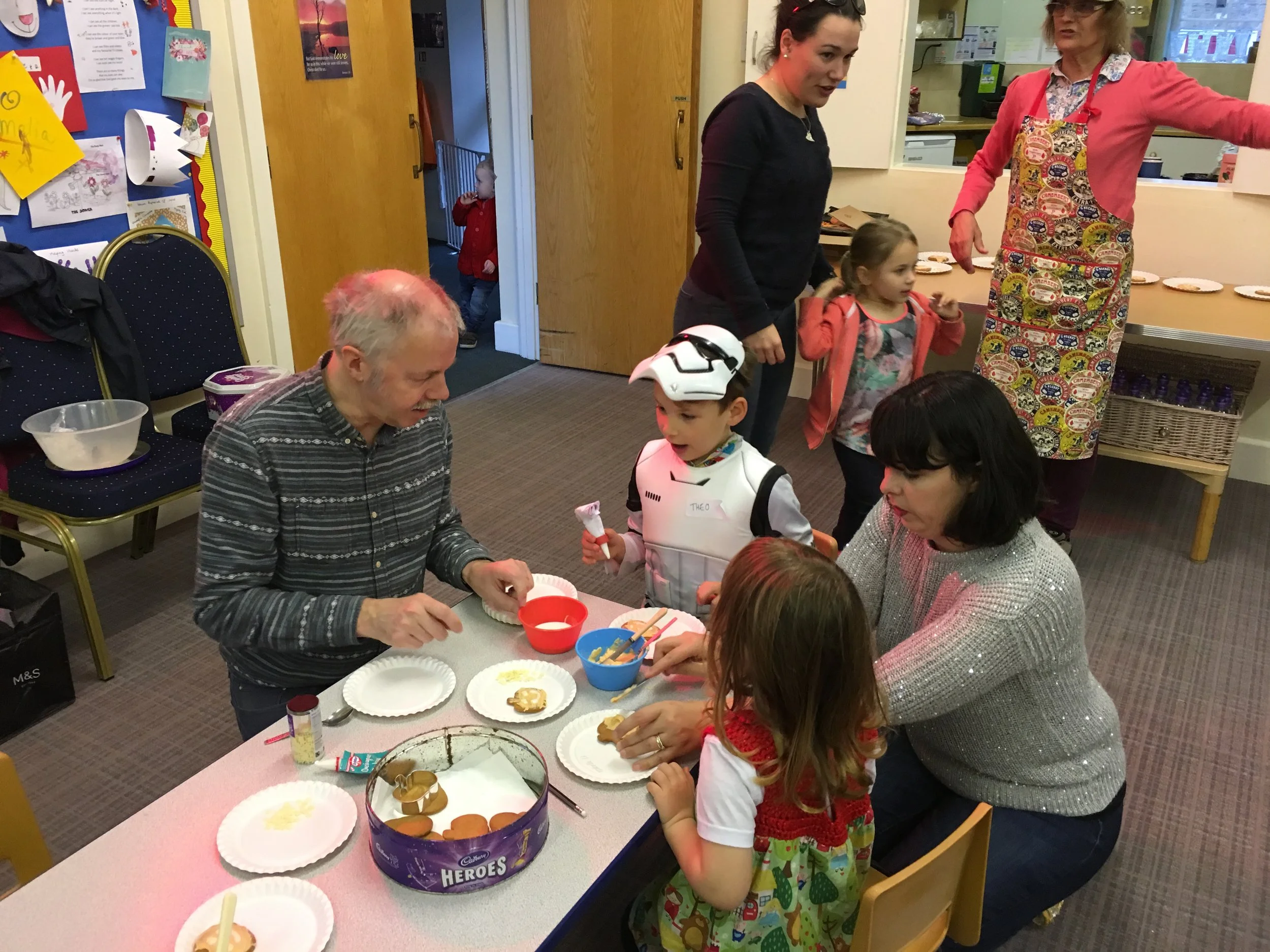 Decorating our biscuits!
