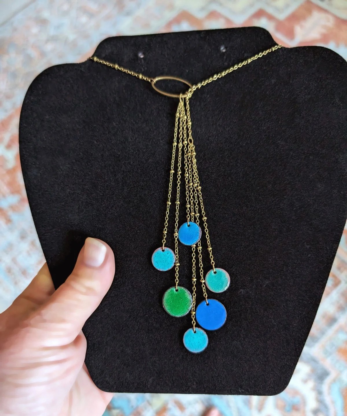Blue Ornament Lariat