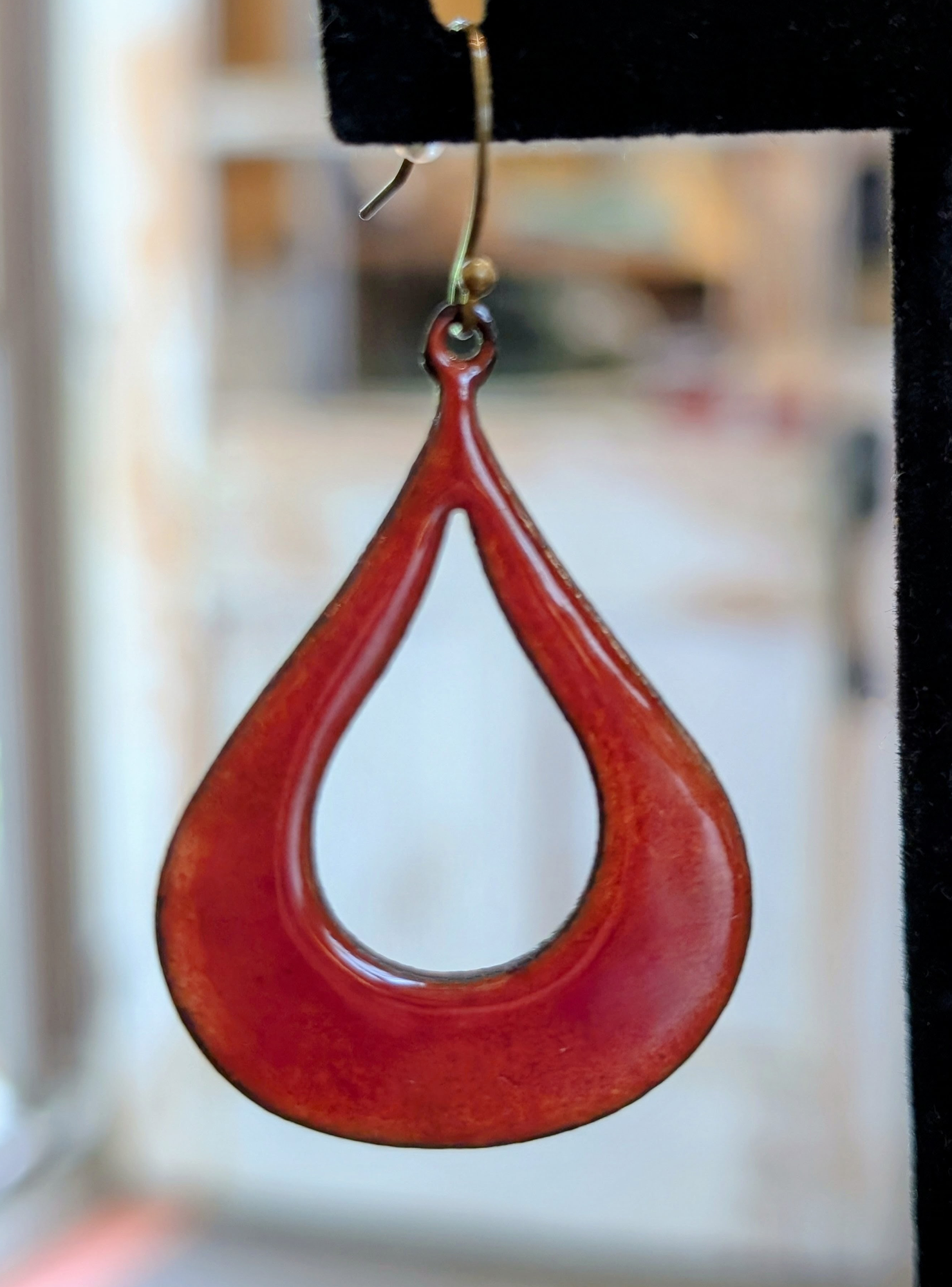 Red Ogee Earring