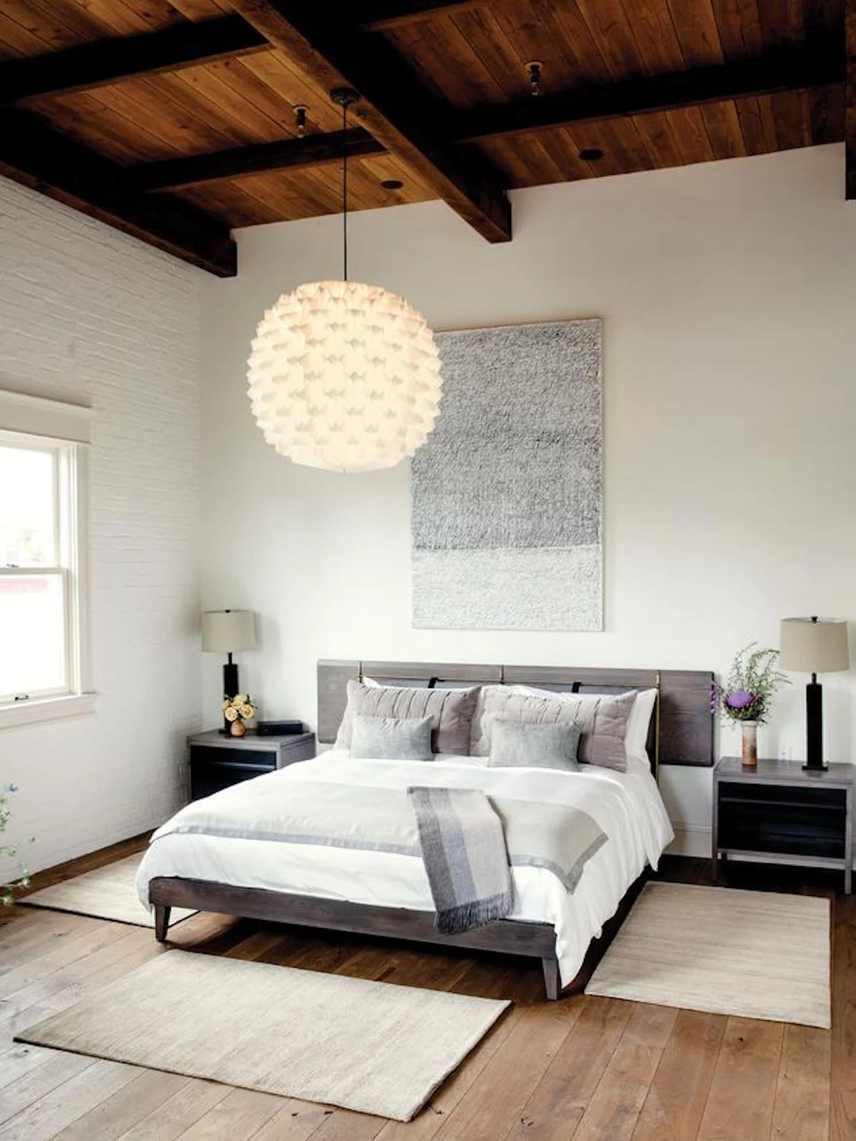 B & B room at Single Thread Farms Healdsburg California, Painting "Forever" by Anastasia Faiella courtesy Aerena Galleries, Healdsburg