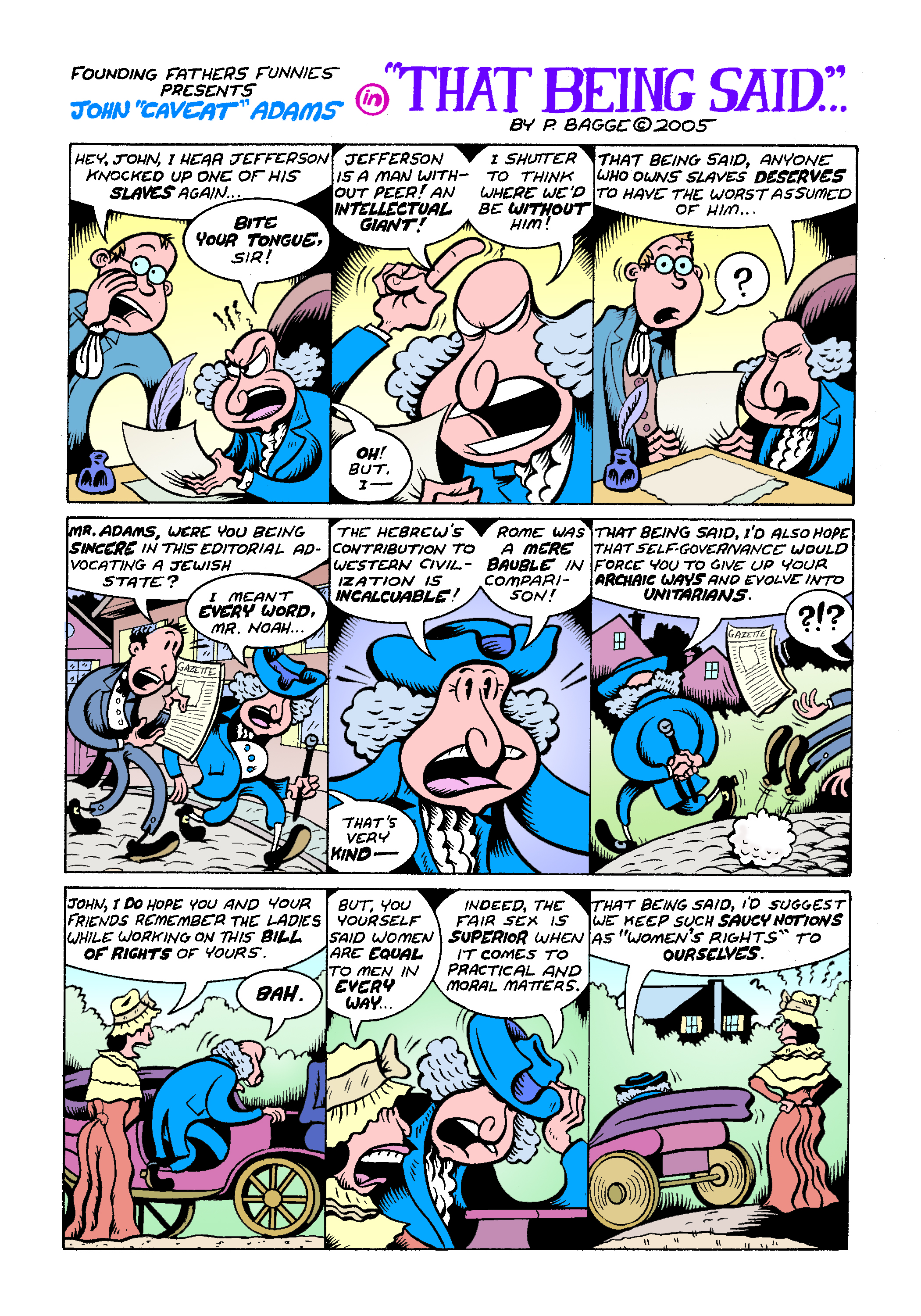 A "Founding Fathers Funnies" strip, 2005