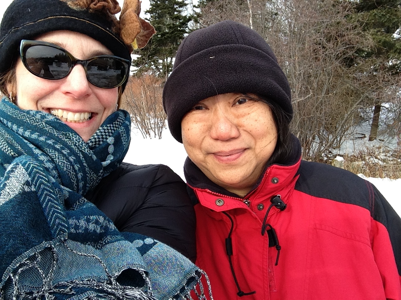 A very cold selfie in Sunset on Deer Isle while visiting my dear friend and client Rosa.