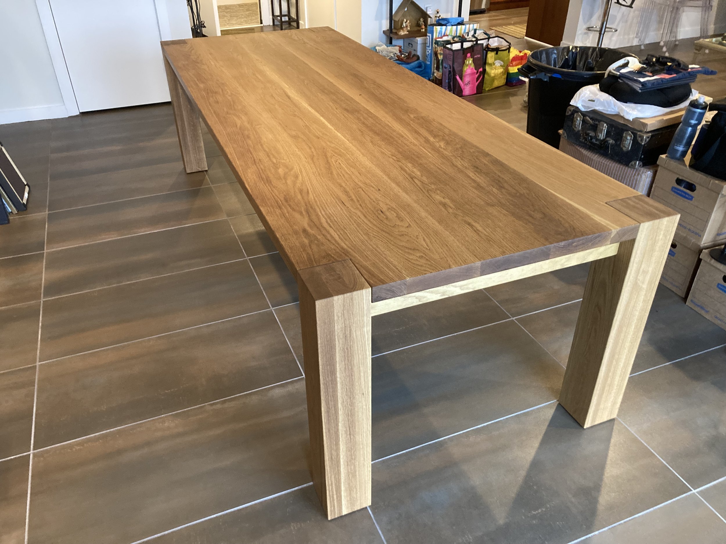 Custom dining table - Parsons style 
