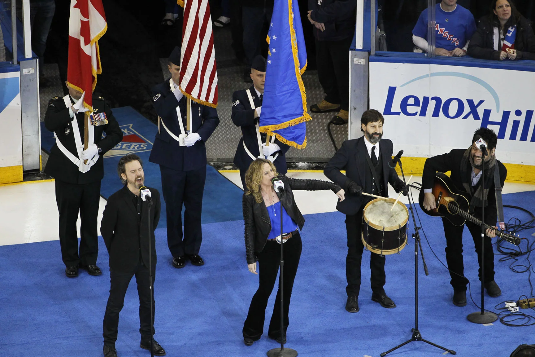 Amy Sings National Anthem At NY Rangers Game
