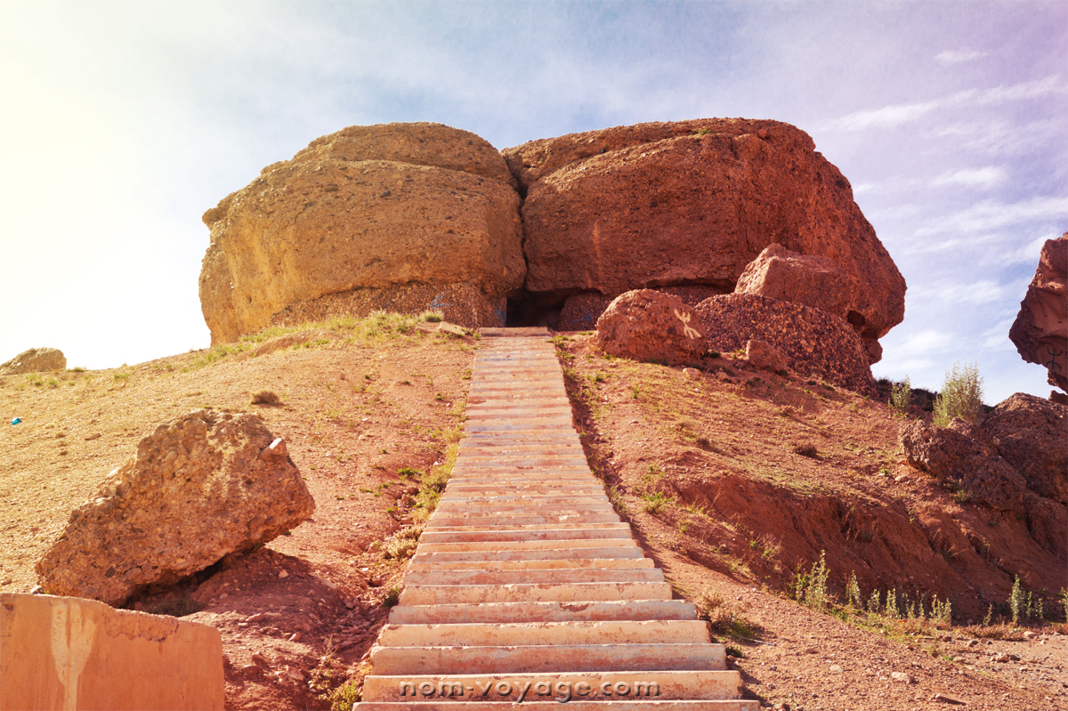 We stopped on the side of the road to climb up to this rock. Below is a panoramic view of the town from the rock.