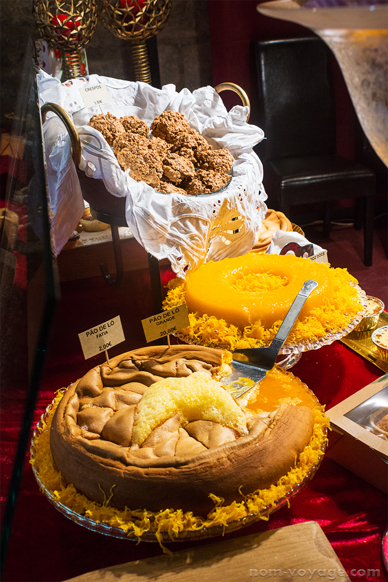 Pão de Ló: Portuguese sponge cake. There are two varieties; one is moist and sometimes liquidy on the inside like a lava cake and the other is firmer and drier, more like a traditional American spongecake.
