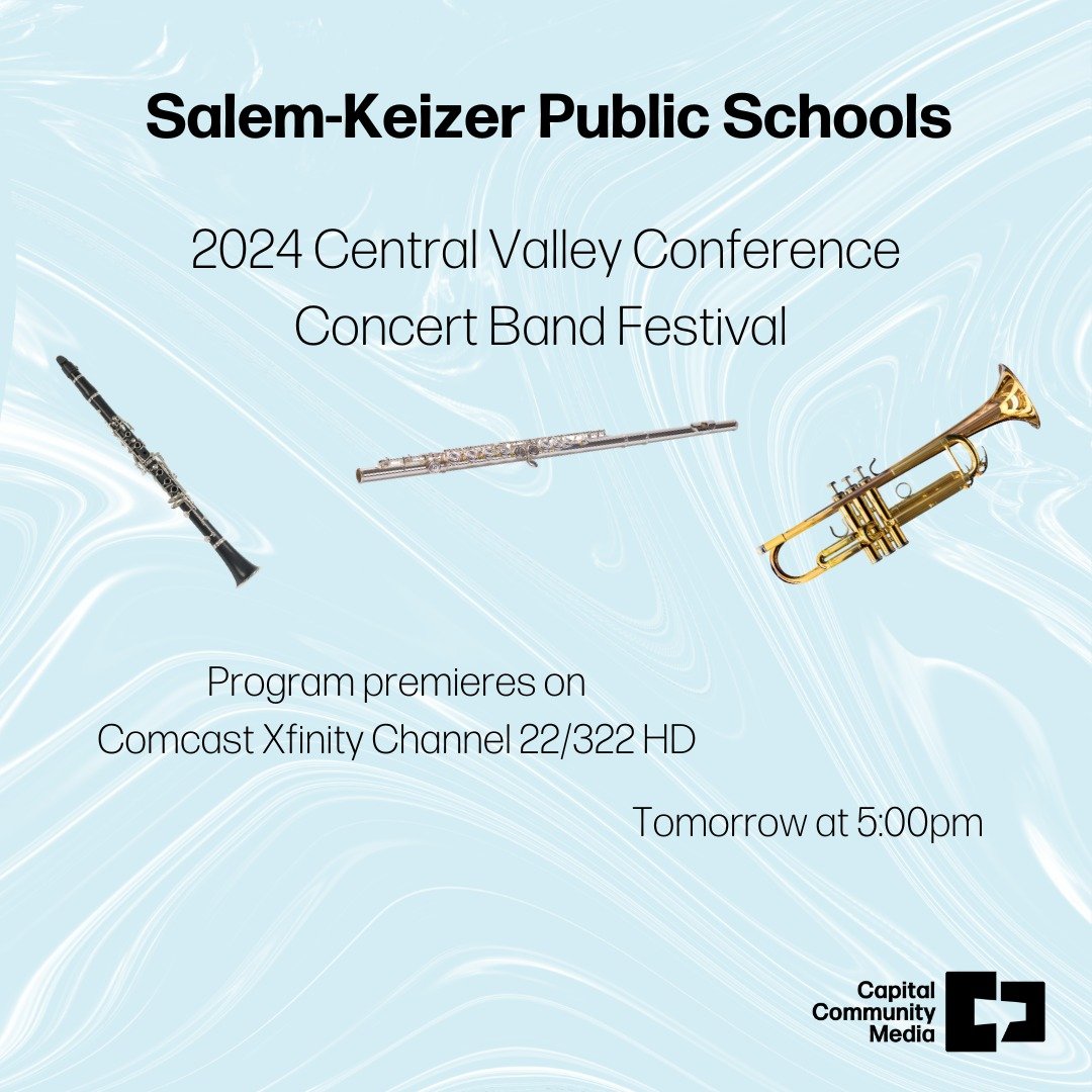 Join us late tomorrow afternoon on Comcast Xfinity Channel 22/322 HD for the premiere of the @salemkeizer Central Valley Conference Concert Band Festival recorded earlier this month. Bands from North Salem, Sprague, South Salem, West Salem, McNary, a