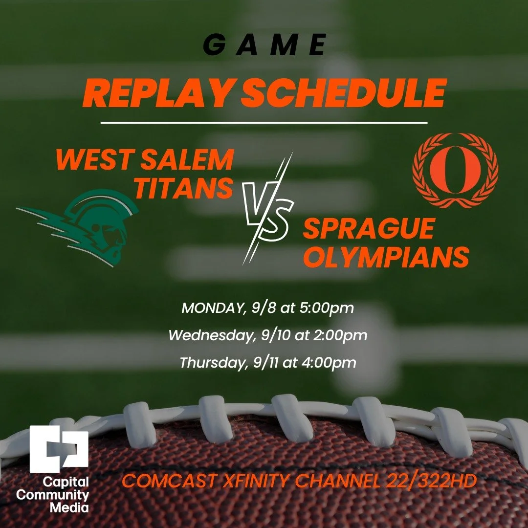 Replays for Friday night's football game between @sprague.football and @titanfootballfamily begin airing this evening on Comcast channel 22/322HD at 5pm!
Other times:
Wednesday, 9/10 at 2pm
Thursday, 9/11 at 4pm
#highschoolfootball
#Sprague
#WestS