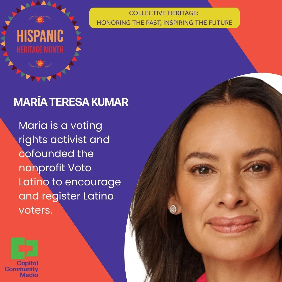 Hispanic Heritage month continues and has had a theme of &quot;Collective Heritage: Honoring the Past, Inspiring the Future&quot;.
Today, we highlight Maria Teresa Kumar who created a foundation to inform and register the Latino voter - she inspires 