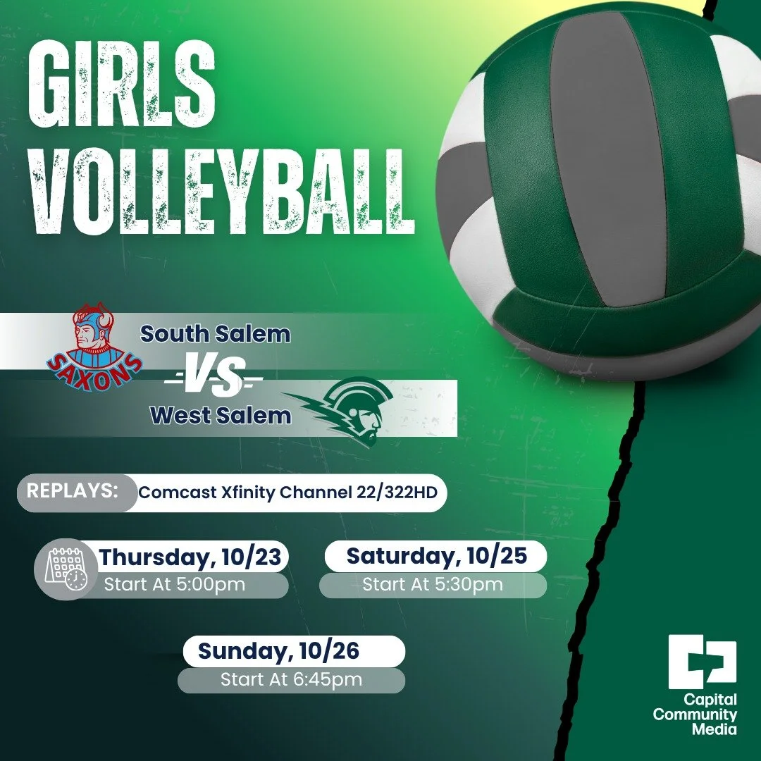 Want to catch the volleyball match from Tuesday but couldn't watch it live between @titan.girls.volleyball and @southsalem ? Replays start this evening at 5pm on Comcast channel 22/322HD. Don't have Comcast? You can also watch it at the same time on 