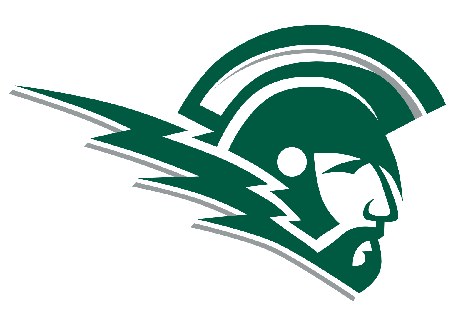 White background with a green centurion logo in the center