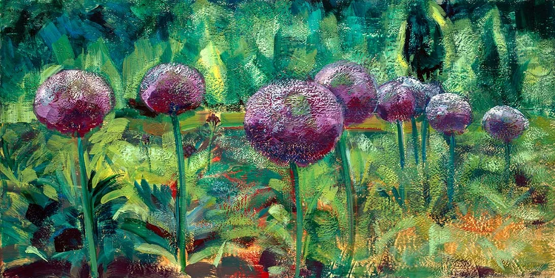 3_Chanticleer Globe Allium Garden II Encaustic.jpg