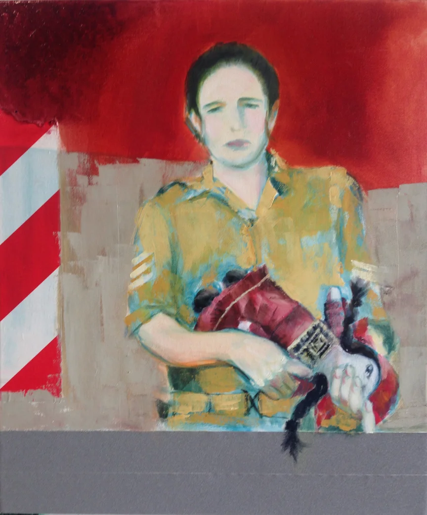 Girl with Doll (2014) oil with tape on canvas 50x60cm.jpg