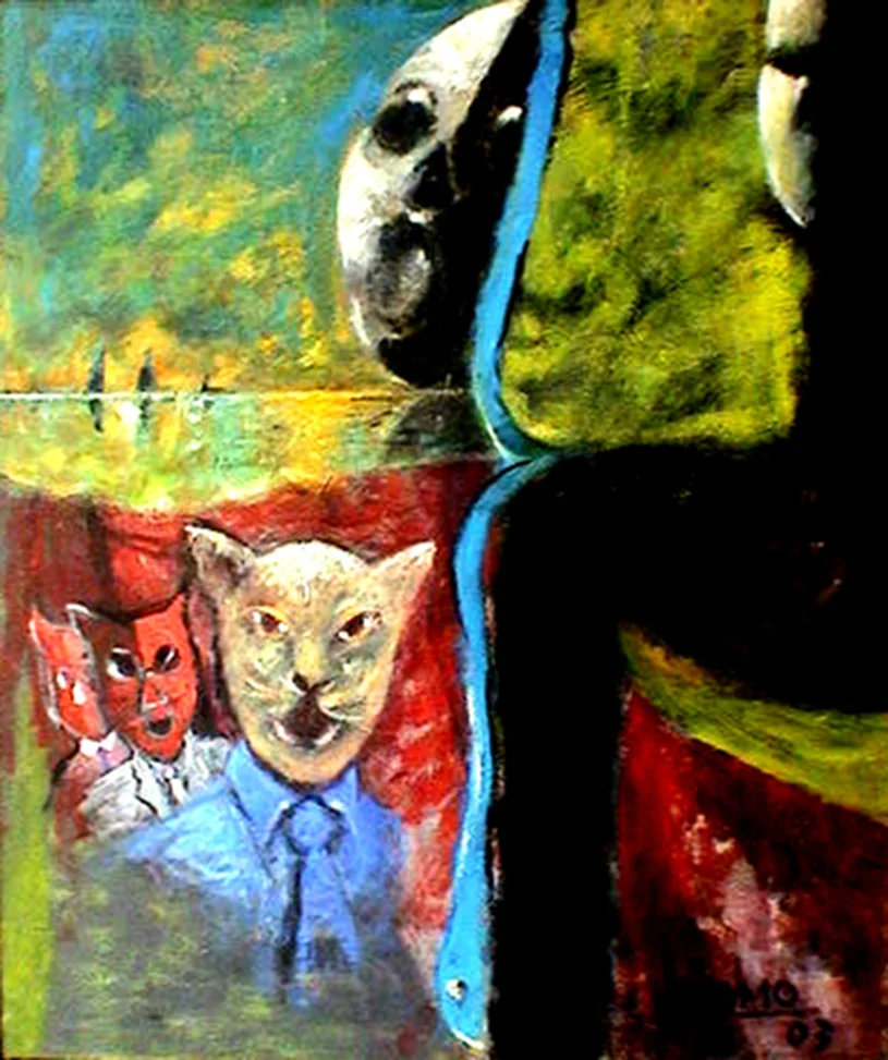 5,Screaming mother,2003,acryl on canvas,36%22x30%22$2500, www.artojomo.com  m.facebook.com>portus ojomo  www.instagram.com>artojomo.jpg