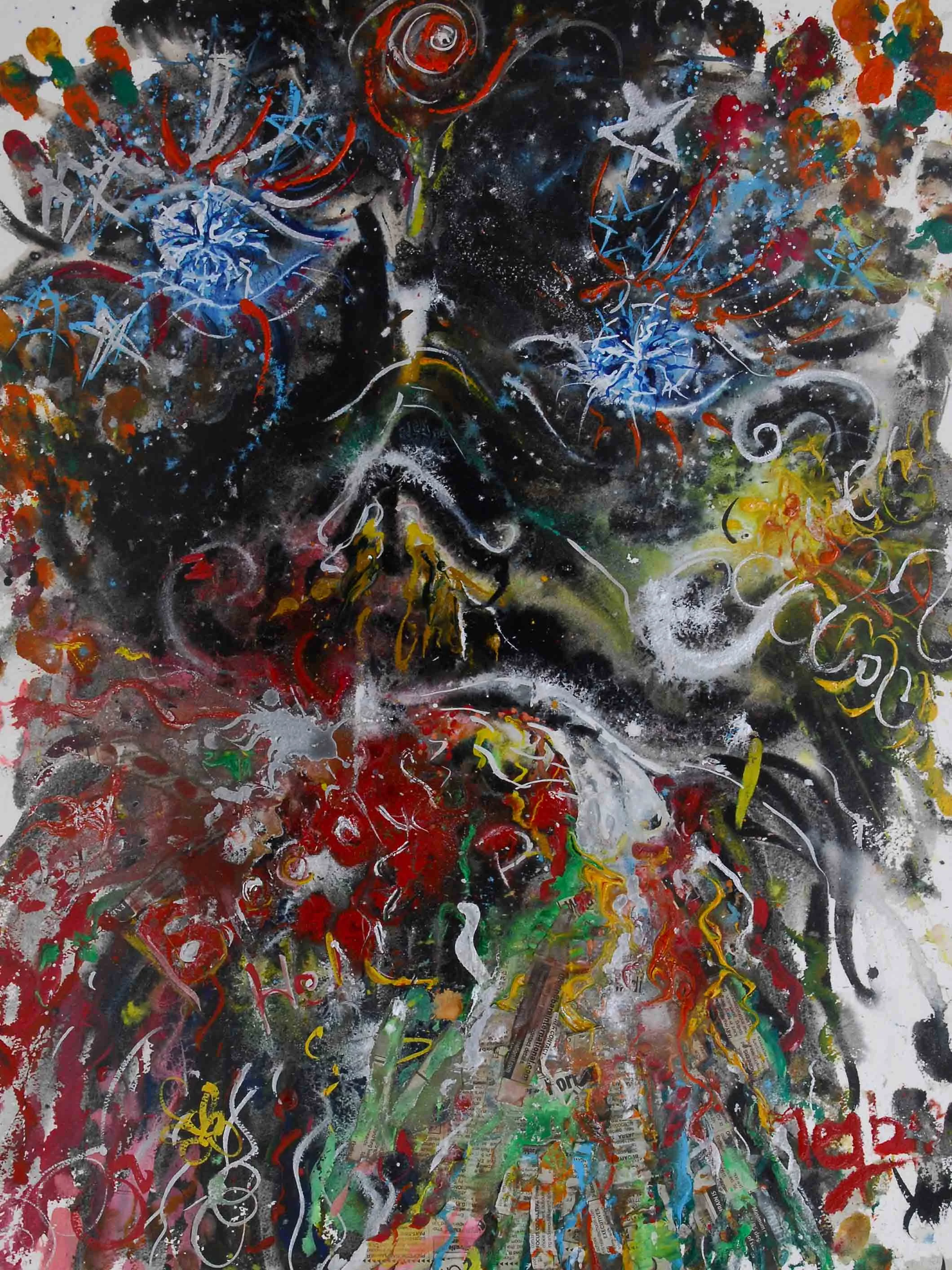 11. Abstract,2014, water & poster colours on paper,22''x30'', USD600-700..jpg