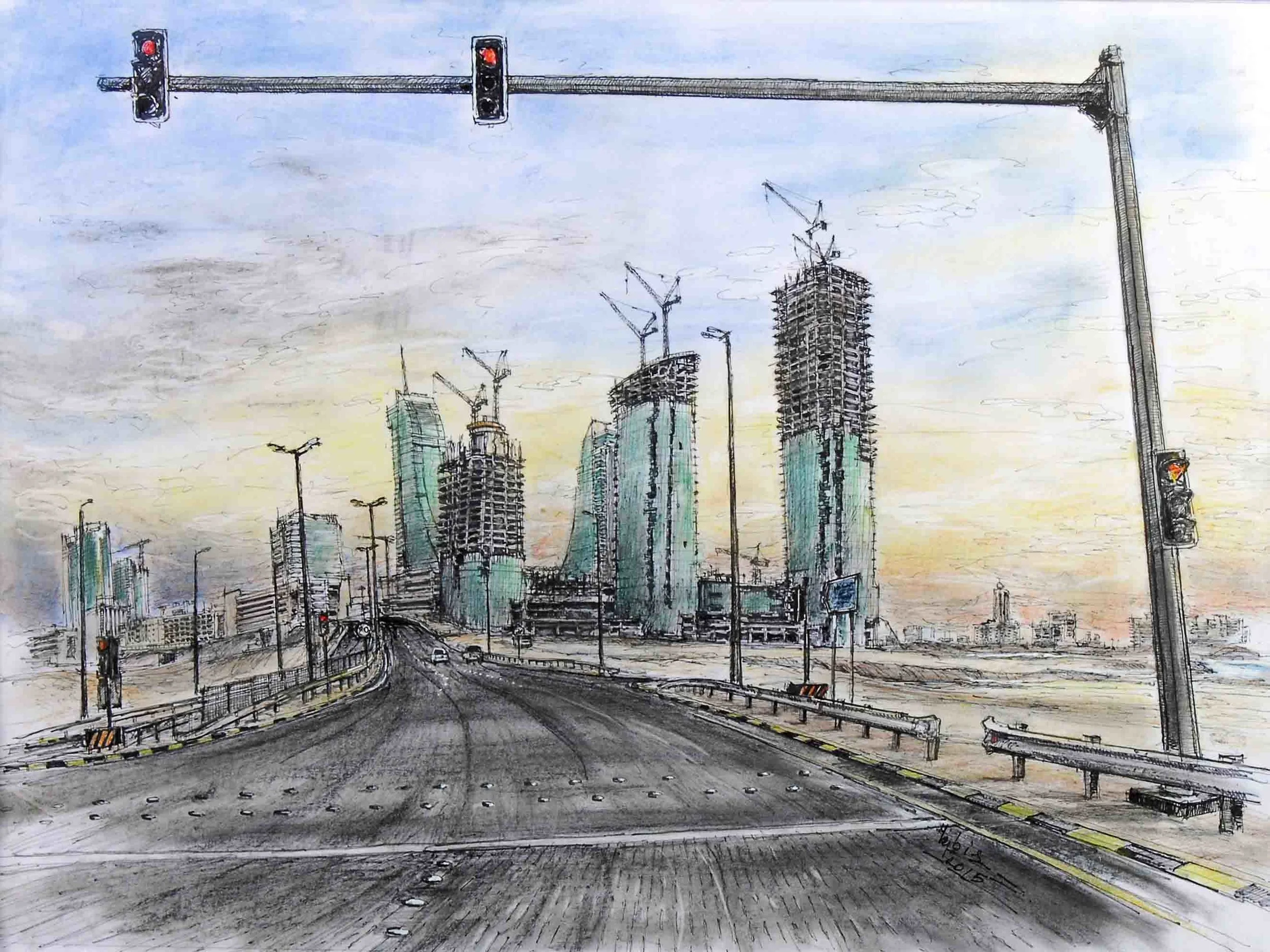 13.Complete Incomplete, 2015,-pens & soft pastels on paper,34''x26'',USD 700-800..jpg