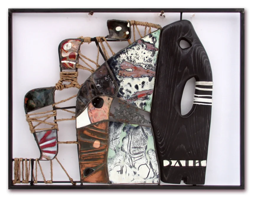 Trojan track, 2011, Kassandra, mixed media, enamel, 48 x 64, 3500$.jpg
