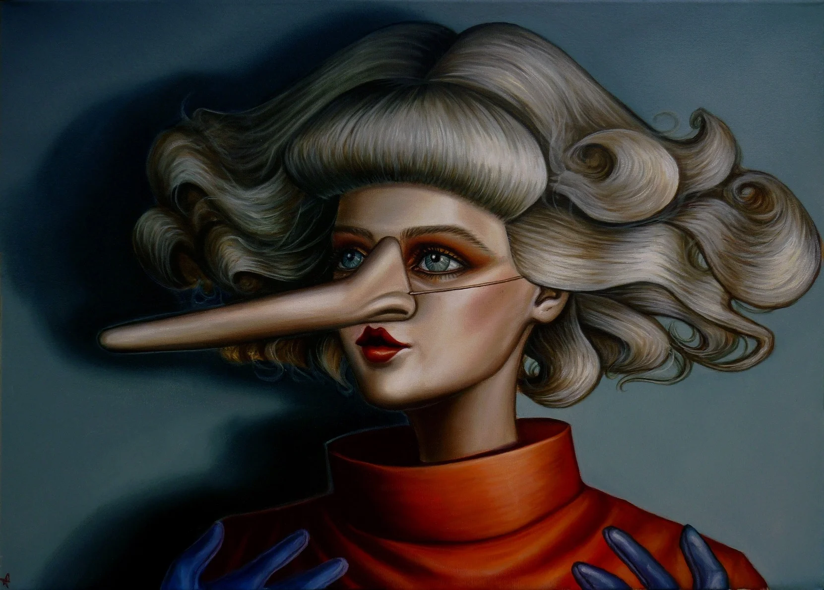 12-Truth is a stranger, 2018, oil on canvas, 20 x28 inches, 958 dollars.jpg