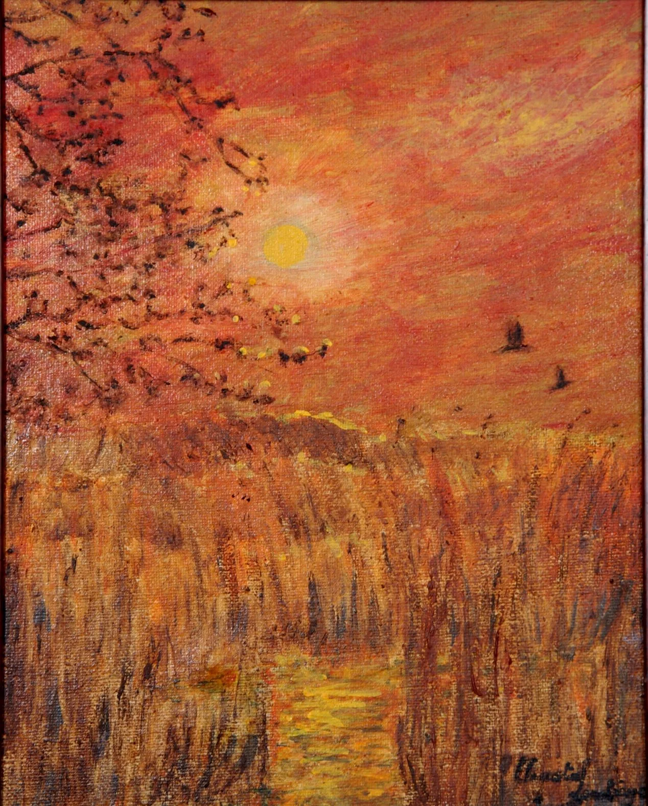 1 LEMBEGE Chantal-1 - Flying away,oil on canvas,-11,82x9,45,-$2,600.JPG