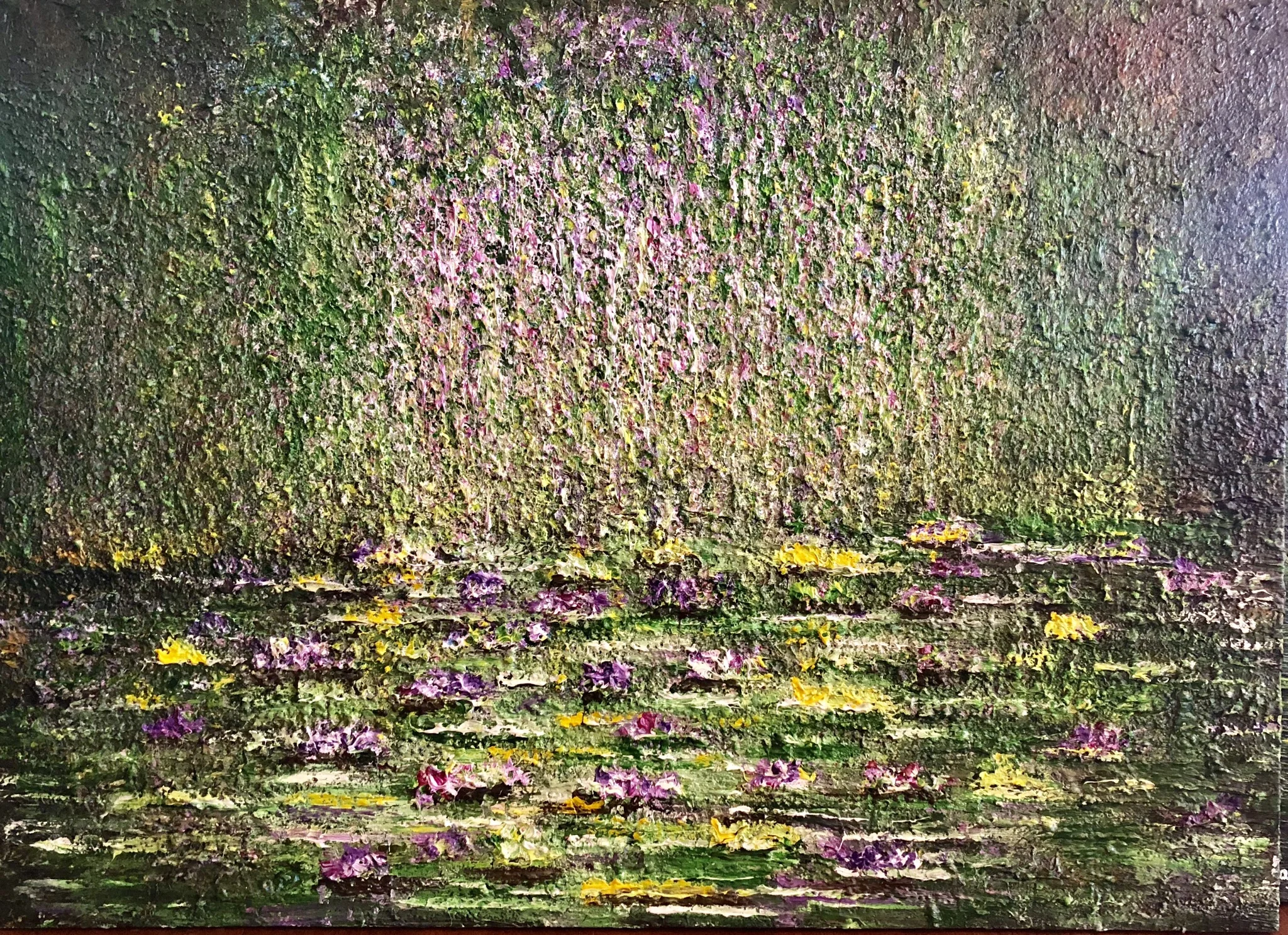 2- The Waterlillies.Acrylic on Canvas.39%22 X 55%22  $5600.JPG