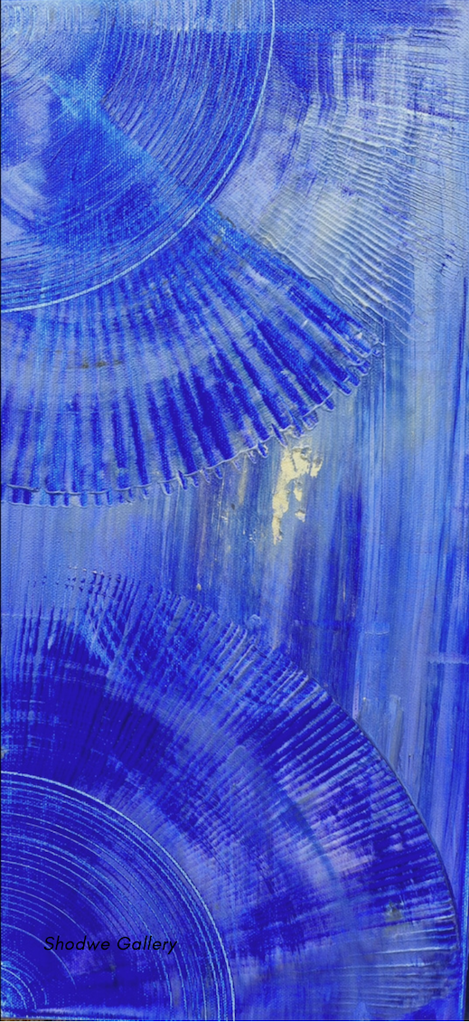 Memory, 2025, Acrylic, gold powder on canvas, 50"x25", $1,100.png