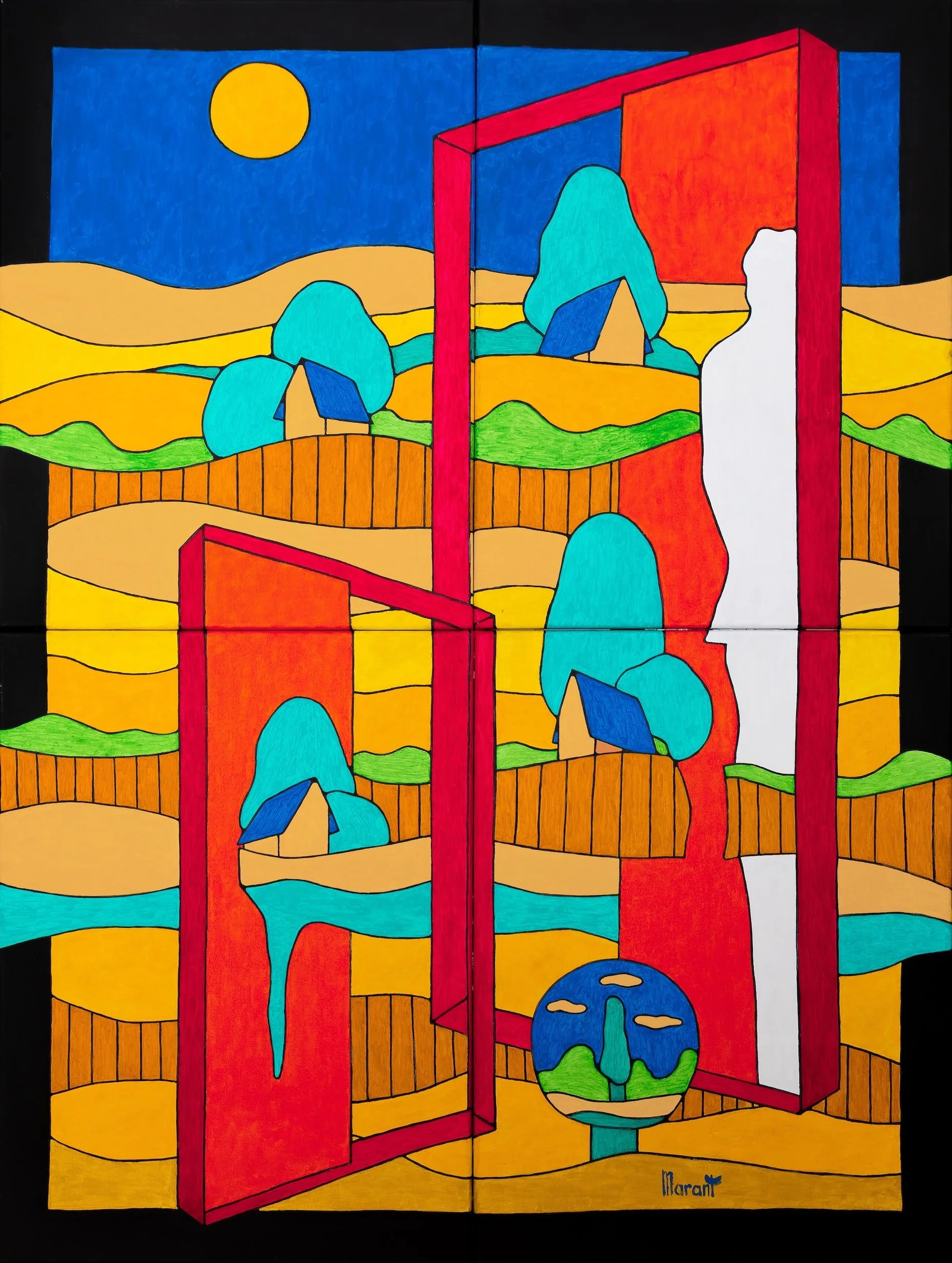 2_Silhouette_blanche_aux_cadres_rouges_2026_acrylique_48,03X36,22 $$6200.jpg