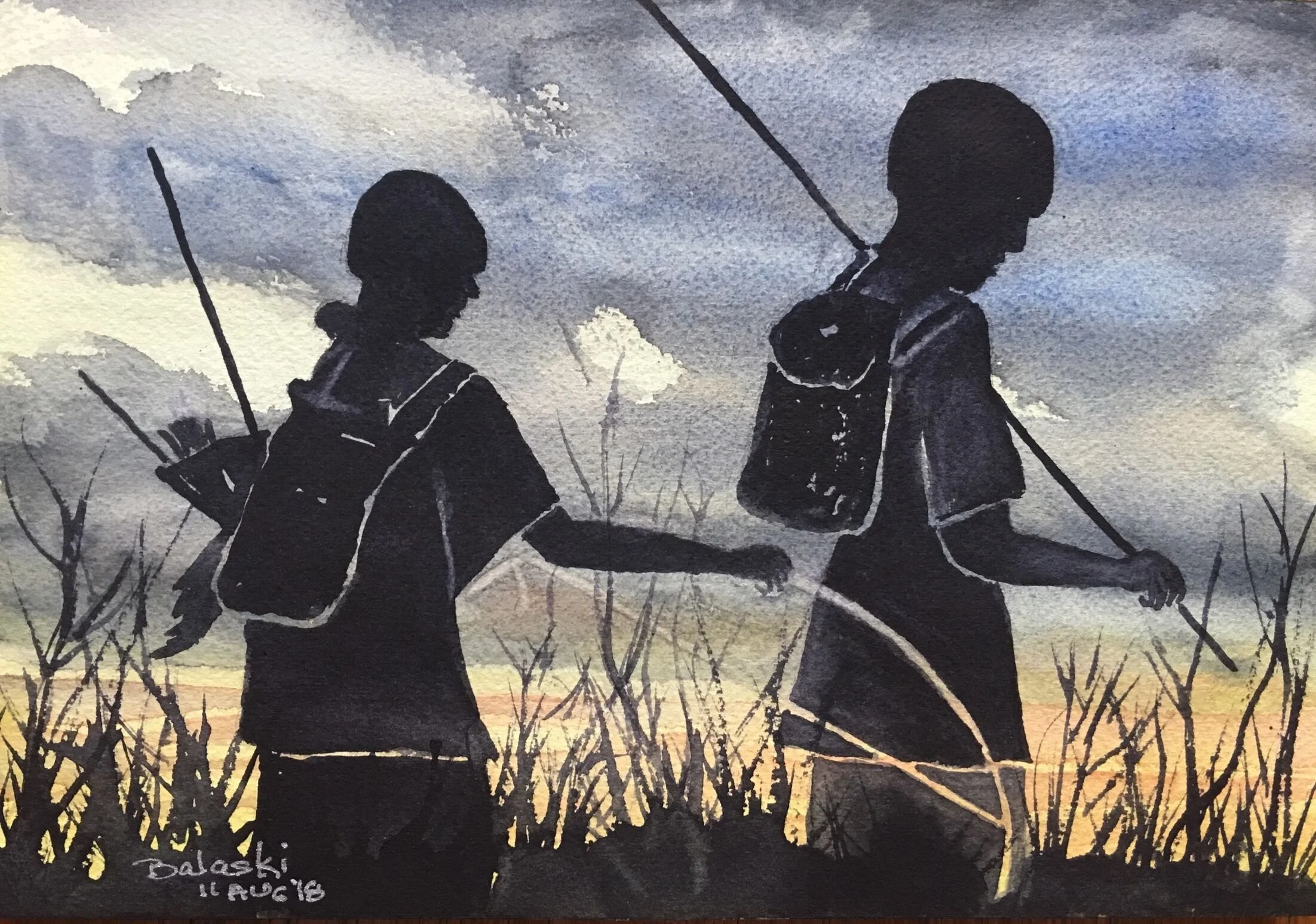 11)  Bow_and_Arrow, 2018, WC_Arches, 7x10, Balaski.jpeg