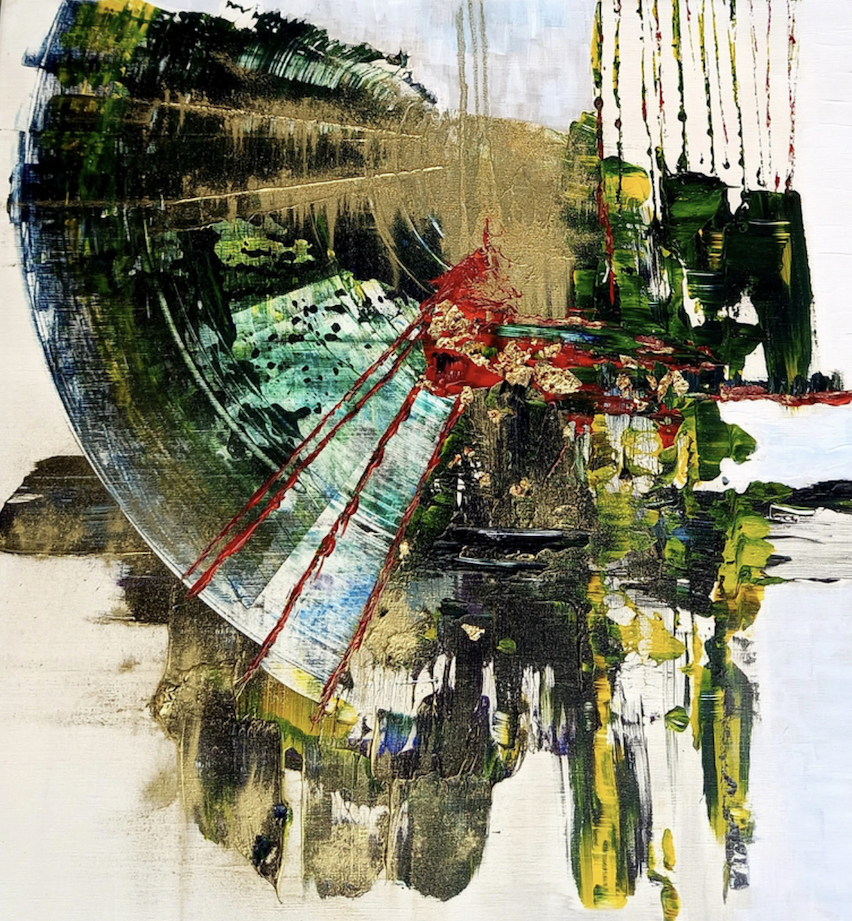 Tropical, 2021, Acrylic, gold leaf on canvas, 50"x50", $2,200.png