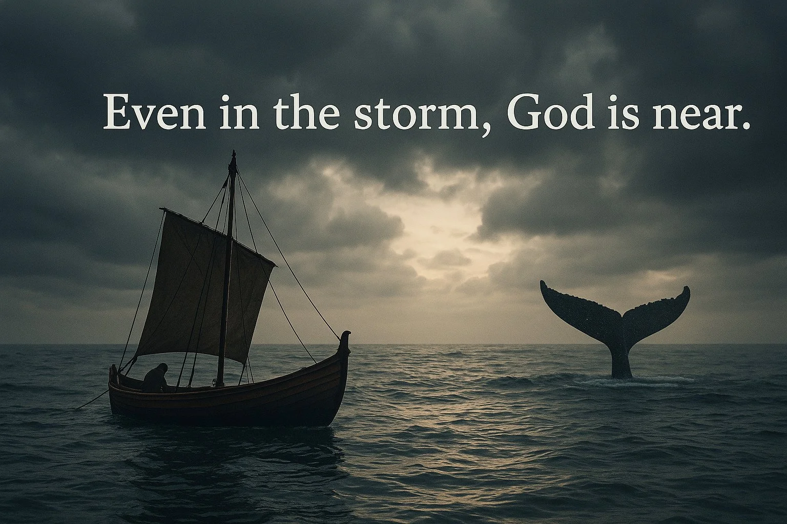 We are embarking on a 3 Sunday series on Jonah, so if you're ever in a boat and see a big fish, like a really big fish, or a storm, then know God is near. You may need to practise saying it to yourself a few times beforehand while memorising this ima