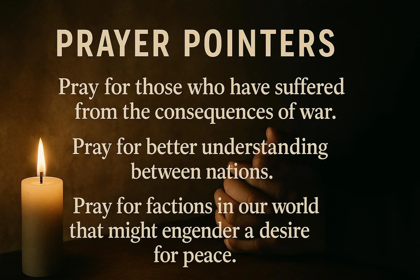 Prayer pointers for this week