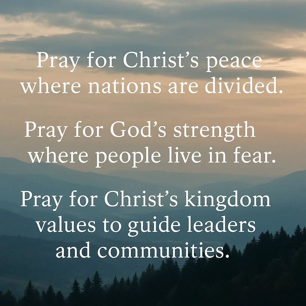 This week's prayer pointers