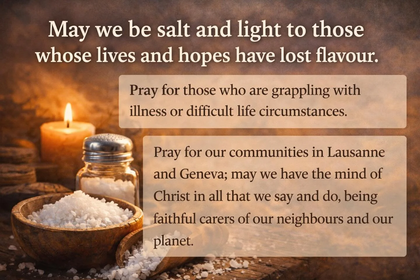 We continue Sunday's theme in our prayer points for the whole week.