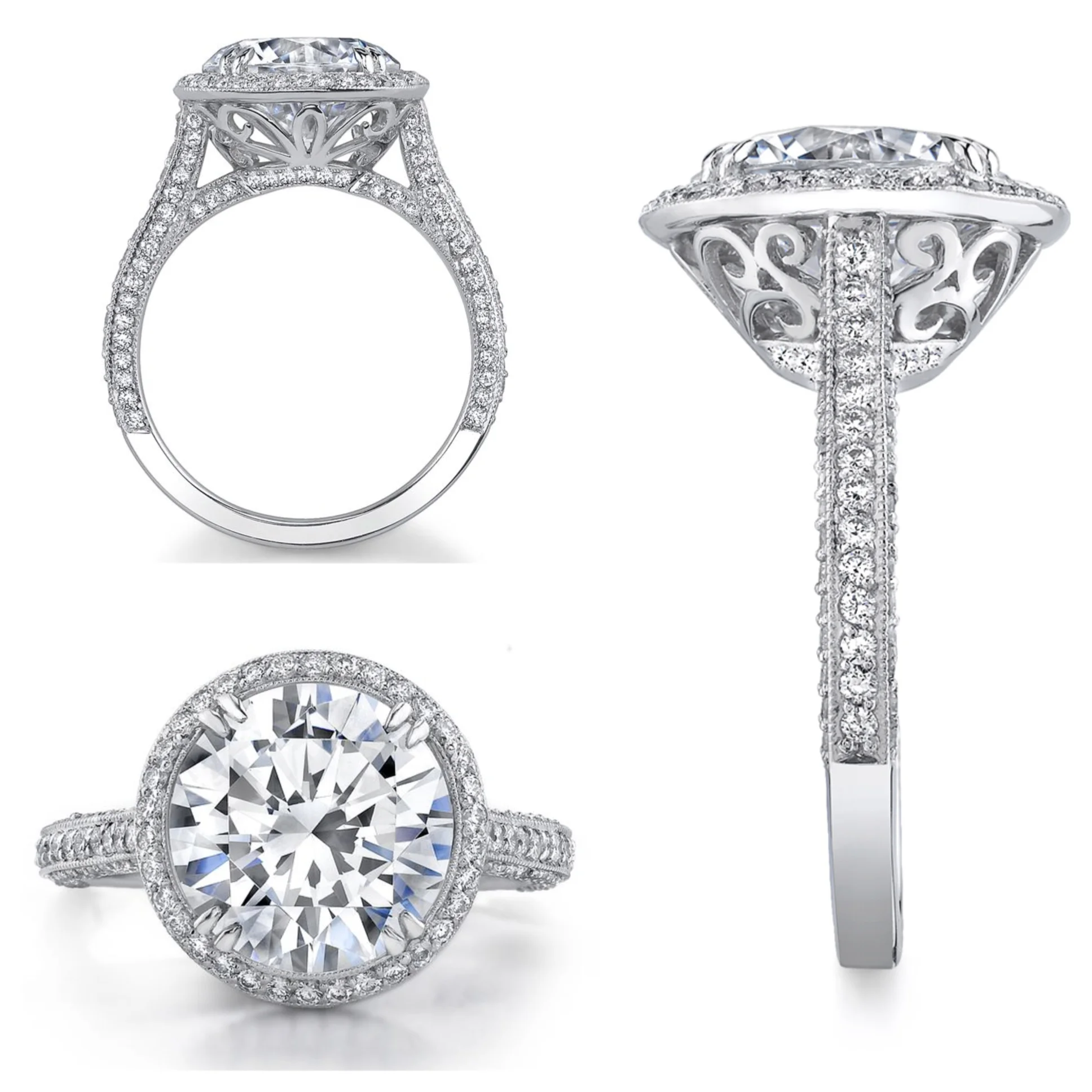 Platinum Diamond Ring, Ideal Cut