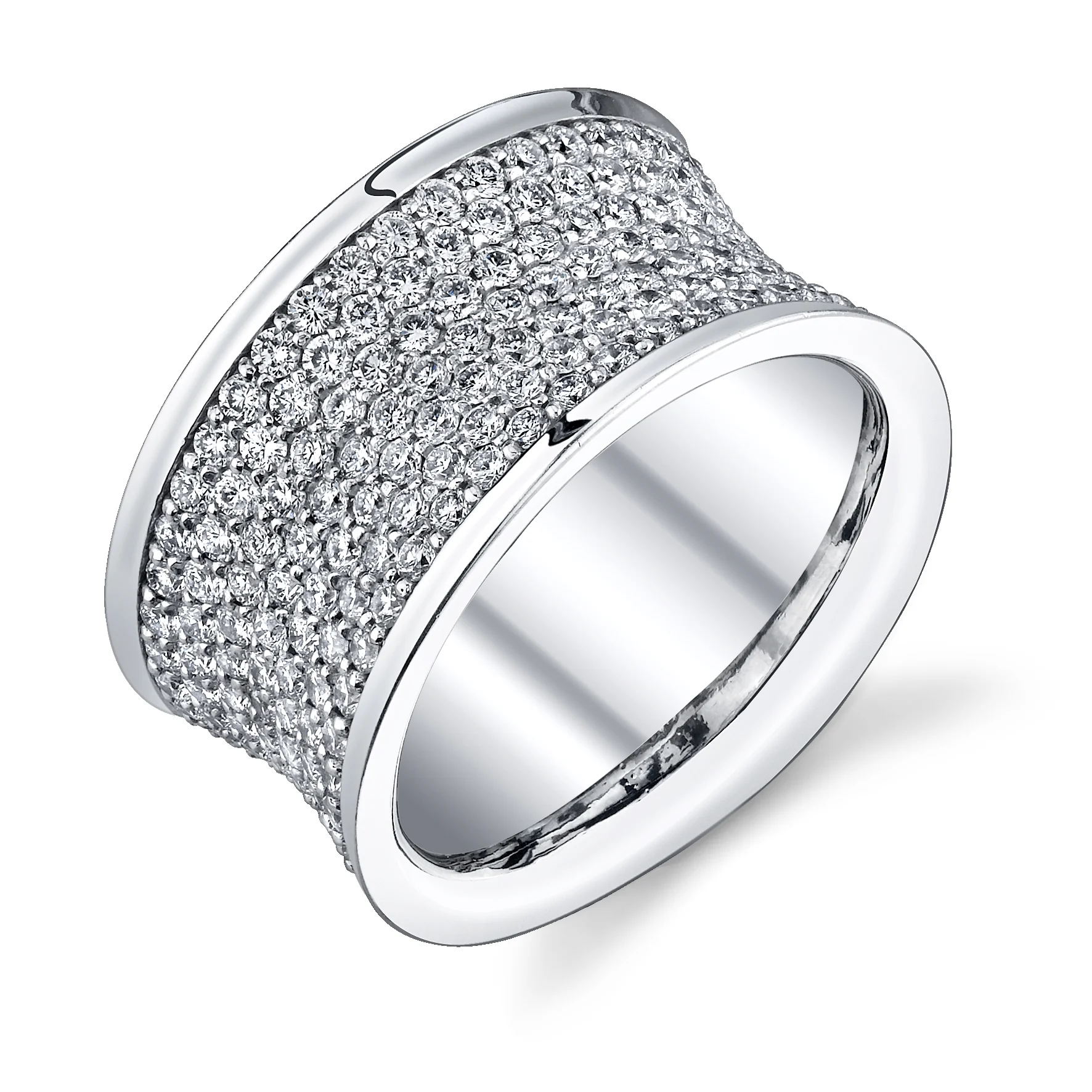 Platinum Ring accented with French Cut Micro Pave Diamonds