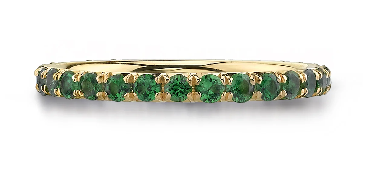 18 Karat Yellow Gold and Tsavorite Ring