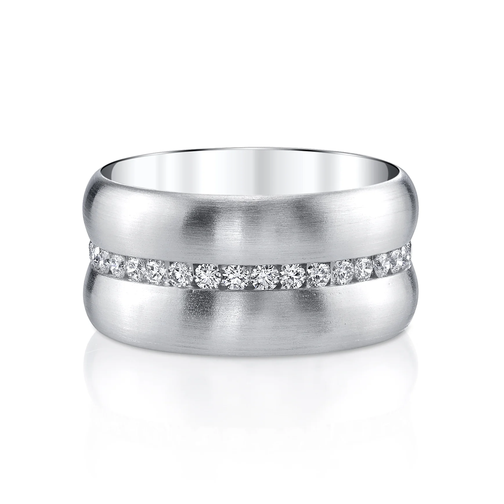 18 Karat White Gold Diamond Band, accented with Diamonds