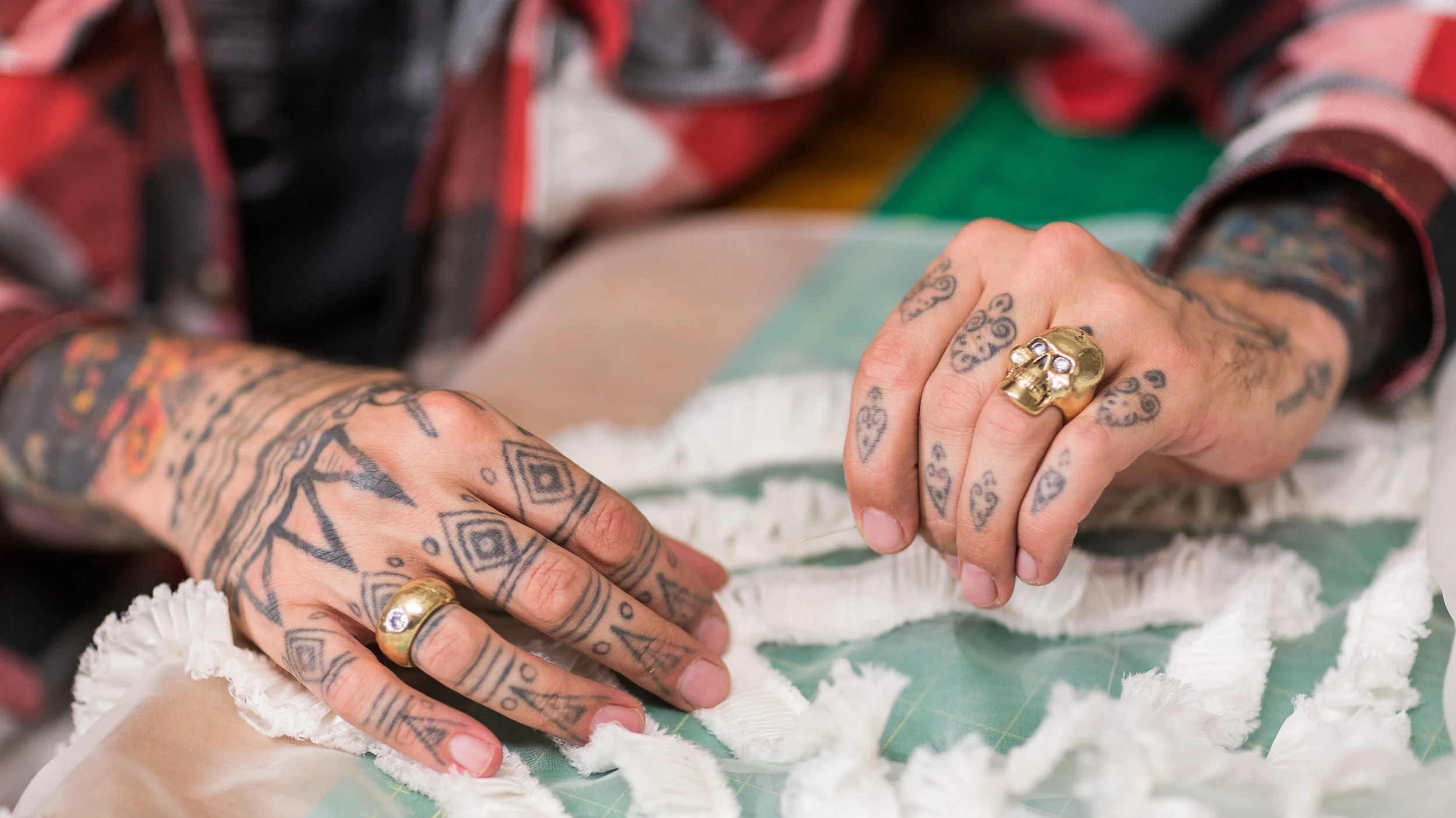 Artist Mark Mitchell's hands at work, client: City Arts Magazine