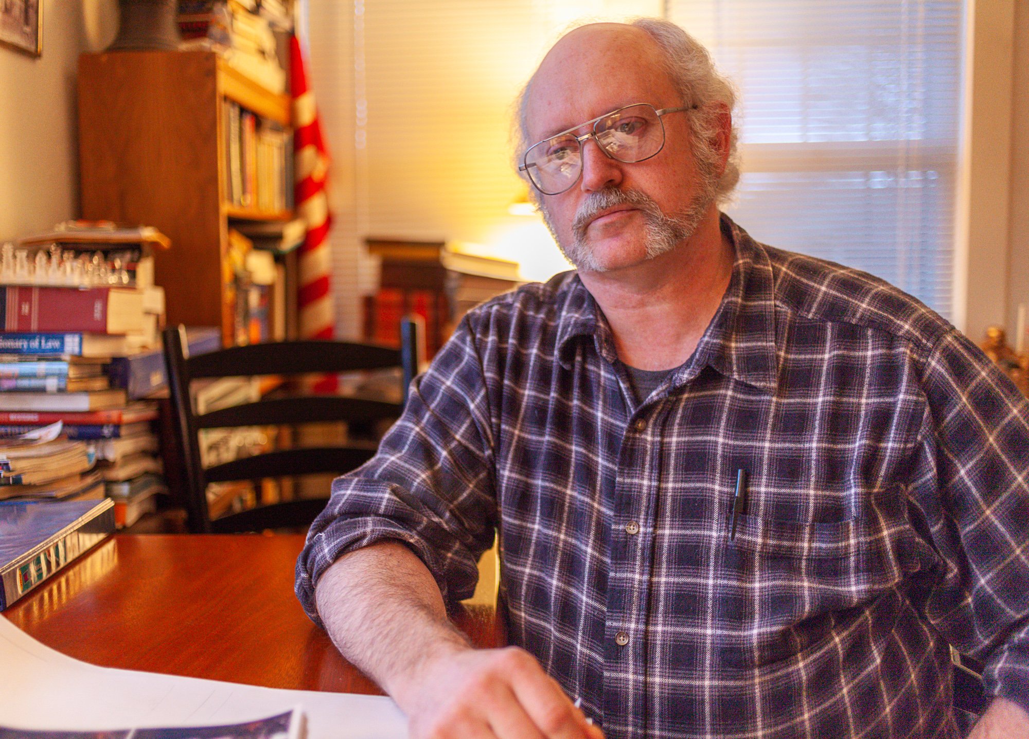  Editorial portrait of citizen investigative journalist Rich Laxton, Client: Seattle Weekly 