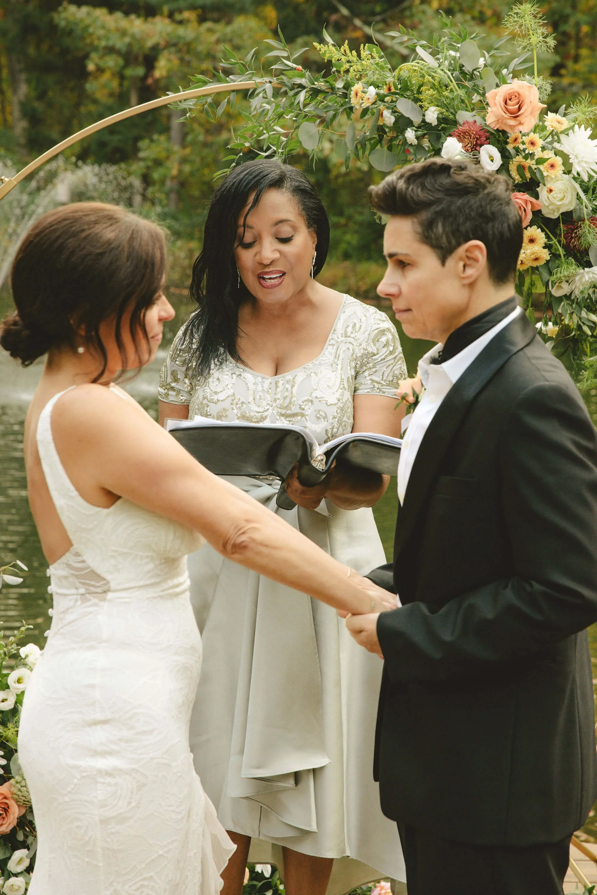 Joyful moment after a Union County elopement ceremony officiated by Aretha Gaskin