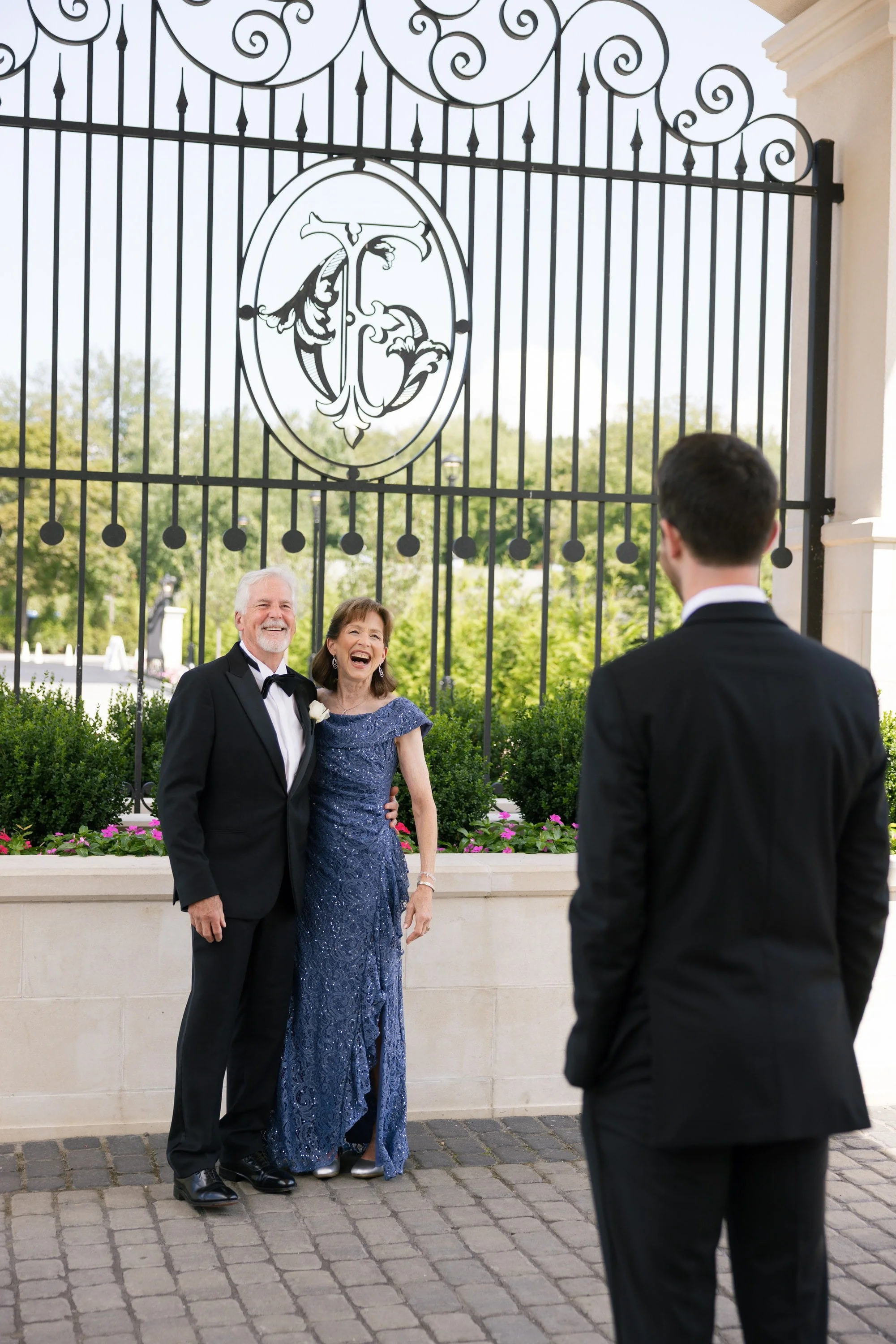 Brett with his family outside Florentine Gardens before his wedding ceremony in River Vale, NJ