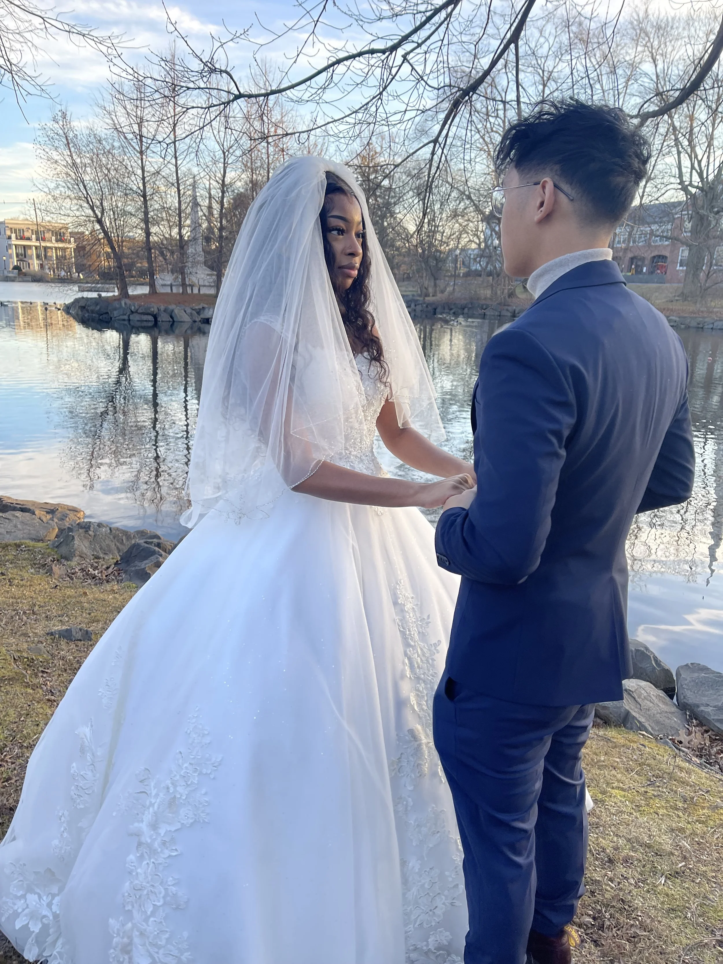 Union County, NJ waterfront elopement with family present and same-day Certified Marriage Certificate