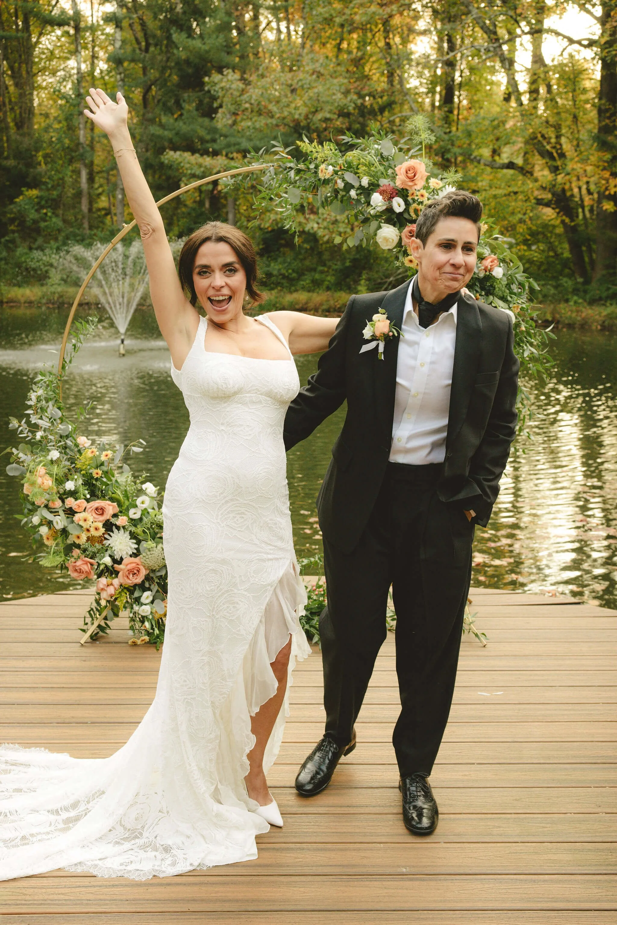 Newly married couple after an intimate Union County New Jersey elopement ceremony