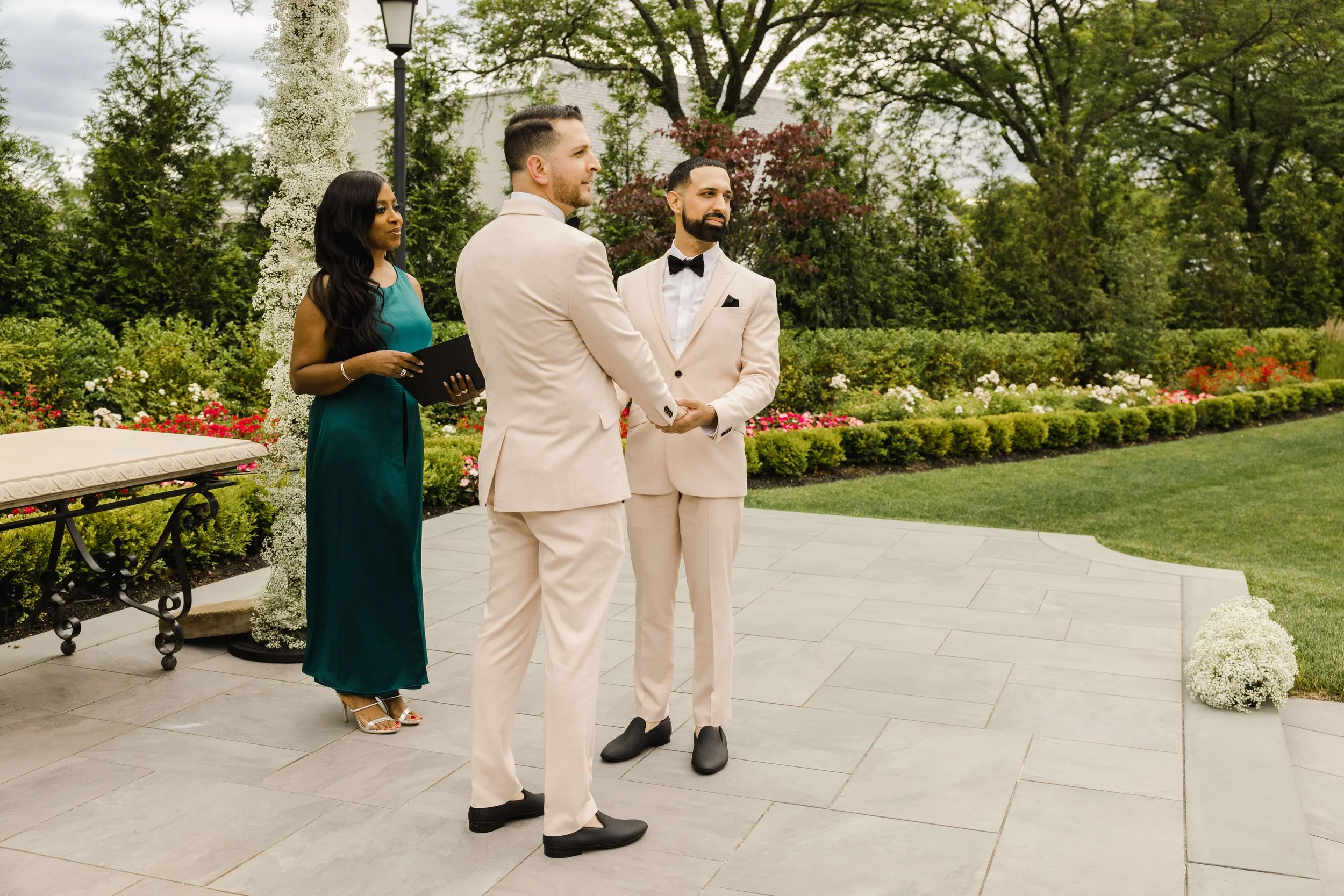 Intimate elopement ceremony at Chateau Grande Hotel in East Brunswick officiated by a Middlesex County elopement officiant