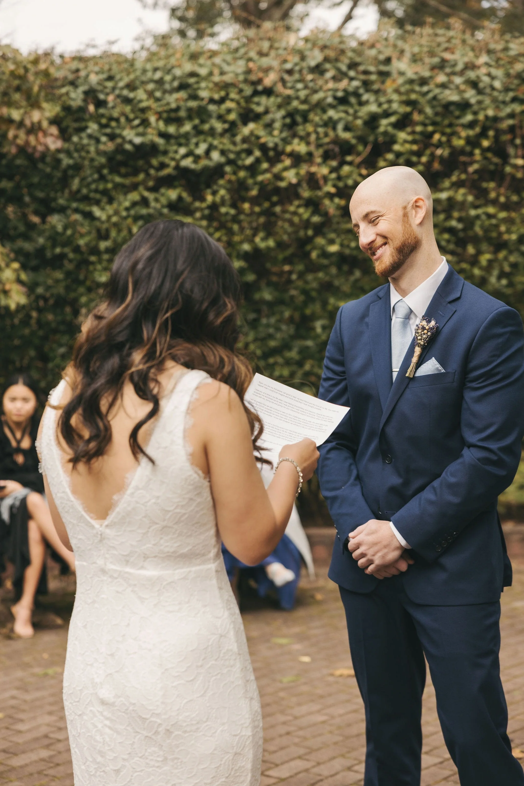Emily and Ryan exchanging vows beneath the rustic gazebo at Hunterdon Arboretum in Lebanon NJ.jpg