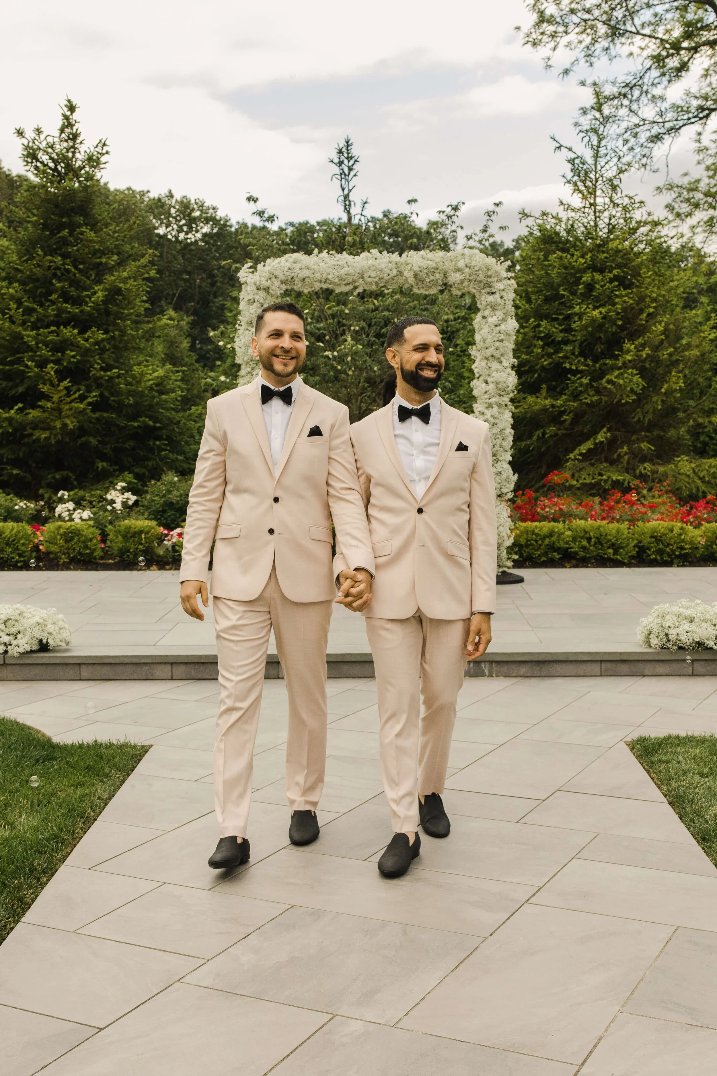 Couple following their elopement ceremony at an elegant Middlesex County venue