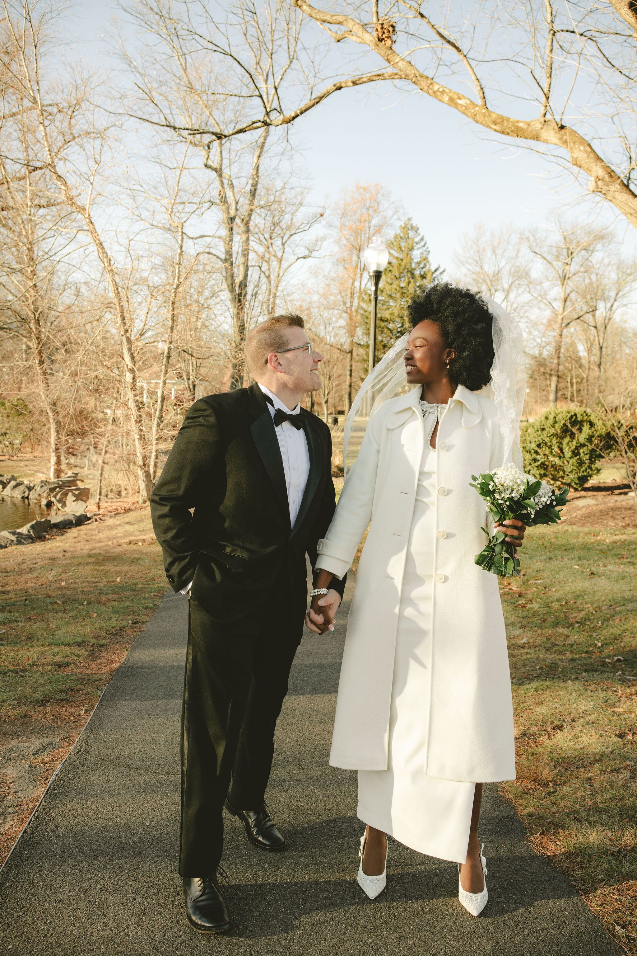 Newly married couple after their Westfield NJ elopement before beginning the name change process