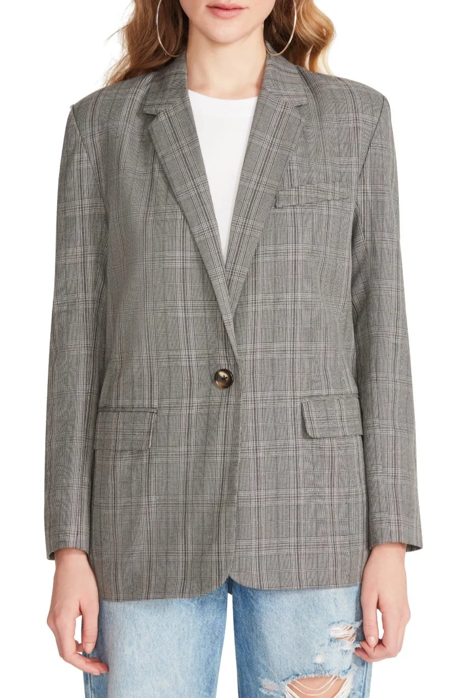 Steve Madden The Big Business Plaid Blazer — CARY LANE