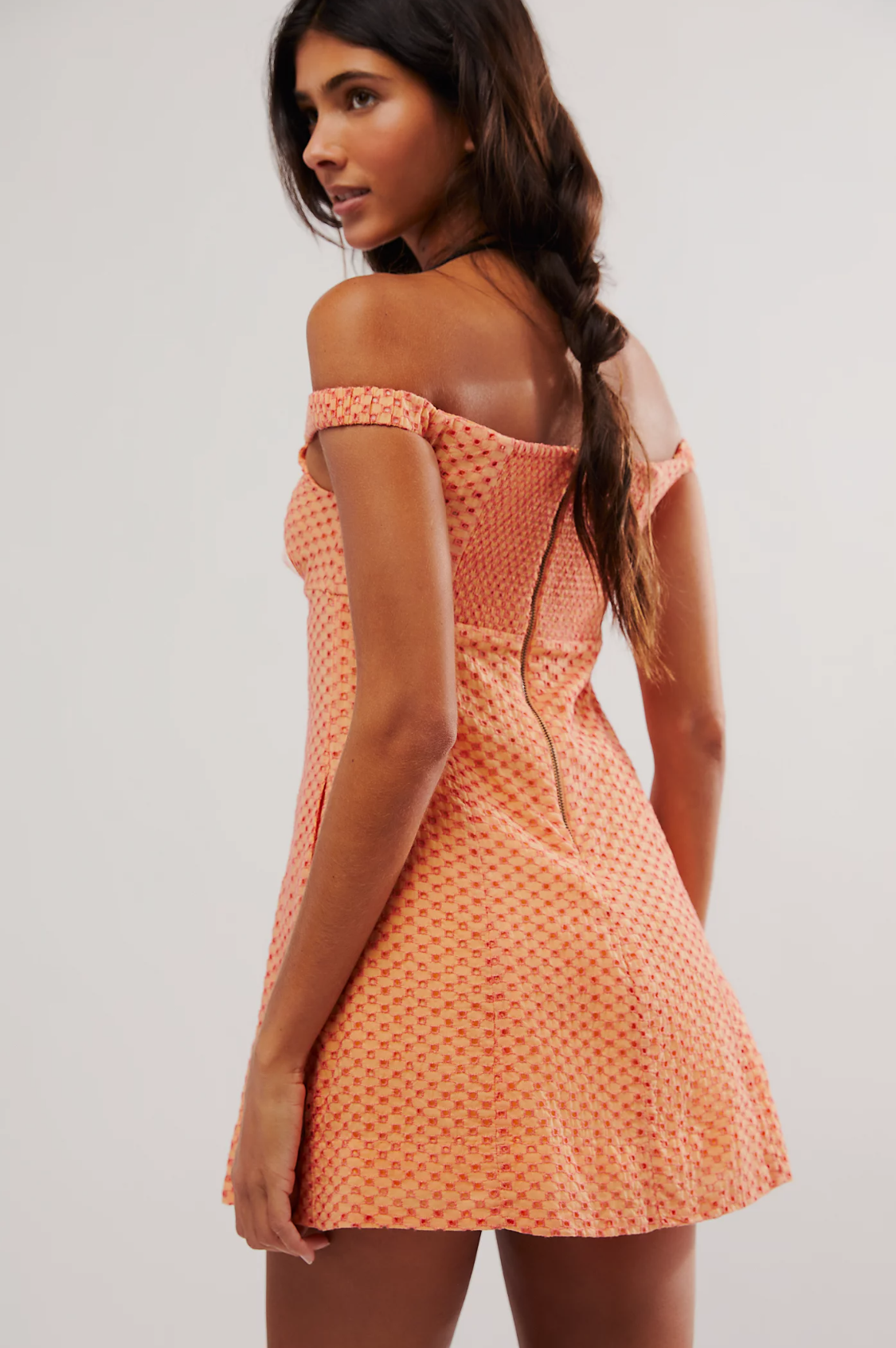 Free People Berry Kiss Mini Dress in Peach CARY LANE Free People Berry Kiss Mini Dress in Peach CARY LANE